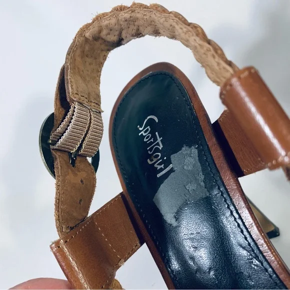 Catrice Nutmeg By Sportsgirl Stiletto Heel Ankle Strap Leather Sandals AU size 7 - Picture 6 of 14